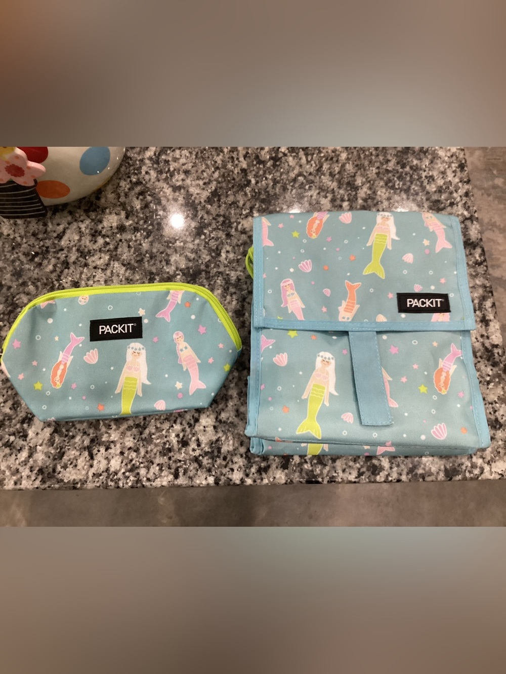 PackIt Kids Freezable Mermaid Lunch Bag and Snack Pouch - Blue